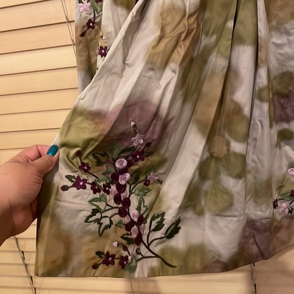 Floreat for Anthropologie Floral Embroidered Green Dress - Picture 7 of 14